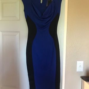 Blue and black cocktail-interview dress TFNCLondon